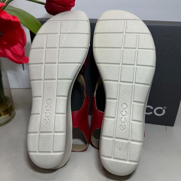 New Ecco Felicia Leather Wedge Sandal Chili Red 216513 Women's 11-11.5/EU42 NWB - Picture 9 of 10